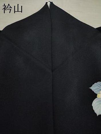 平和屋着物○訪問着 友禅 草花文 黒地 金彩 正絹 逸品 AABE4407ck