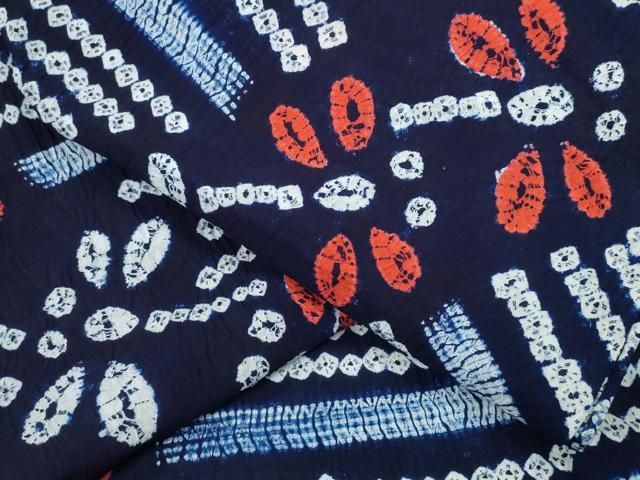 平和屋着物∴夏物 浴衣 有松鳴海絞り 蜻蛉 トンボ 流水文 綿 ng