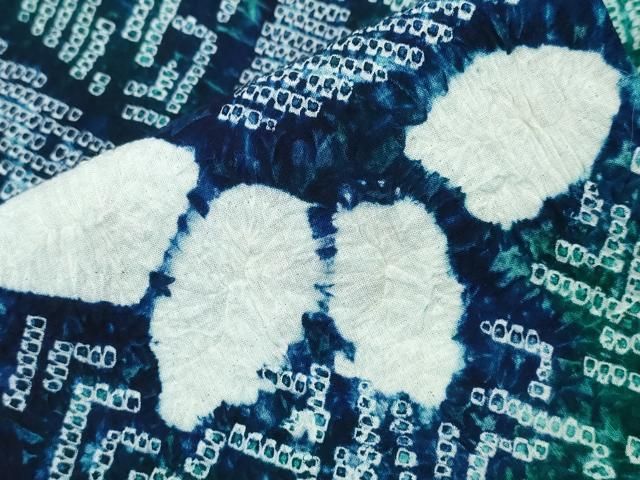 平和屋着物∴夏物　浴衣　有松鳴海絞り　笹竹文　綿　逸品　CABA0786ng 平和屋着物∴夏物 浴衣 有松鳴海絞り 笹竹文 綿 逸品 CABA0786ng