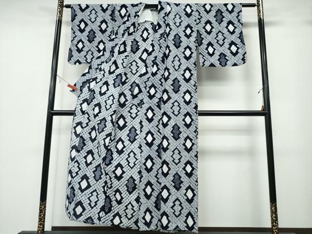 平和屋着物∴夏物 浴衣 有松鳴海絞り 松川菱吉祥文 綿 ng