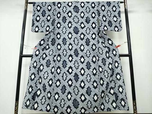 平和屋着物∴夏物 浴衣 有松鳴海絞り 松川菱吉祥文 綿 ng