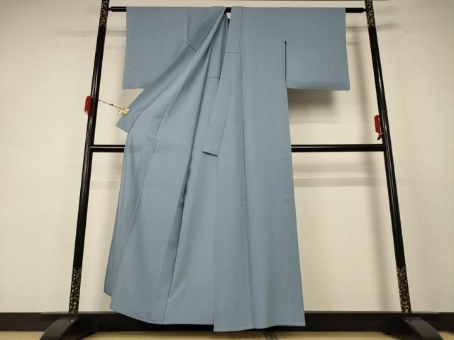 平和屋着物 夏物 色無地 絽 湊鼠色 正絹 jd