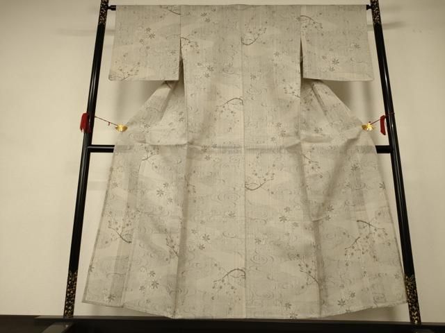 平和屋着物 夏物 紗紬 流水枝花文 正絹 jd