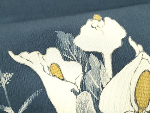  平和屋着物 九寸開き名古屋帯 ろうけつ染め 作家物 手描き 草花文 正絹 cm 名古屋帯 帯