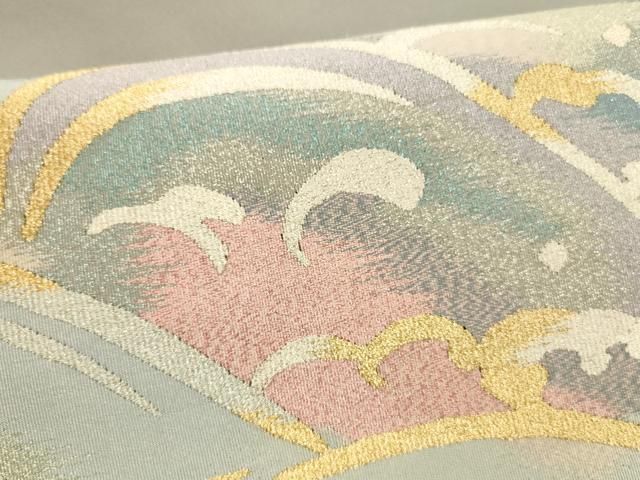 平和屋着物 爪掻き本綴れ 八寸名古屋帯 作家物 流水文 金銀糸 正絹 cm 名古屋帯 帯 着物