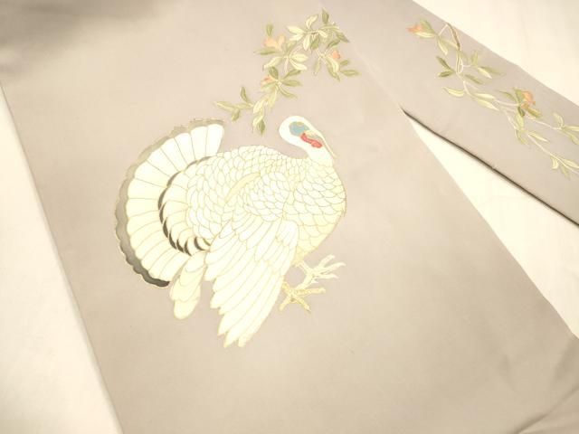 平和屋着物 塩瀬 九寸名古屋帯 鶏枝花文 金彩 正絹 cm