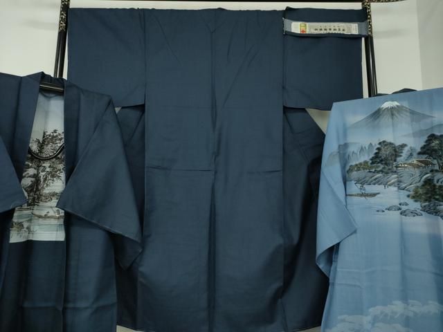 平和屋着物 男性 本場大島紬 アンサンブル 長襦袢 無双仕立て セット 伝統的手加工品 100亀甲 総詰 証紙付 正絹 ps