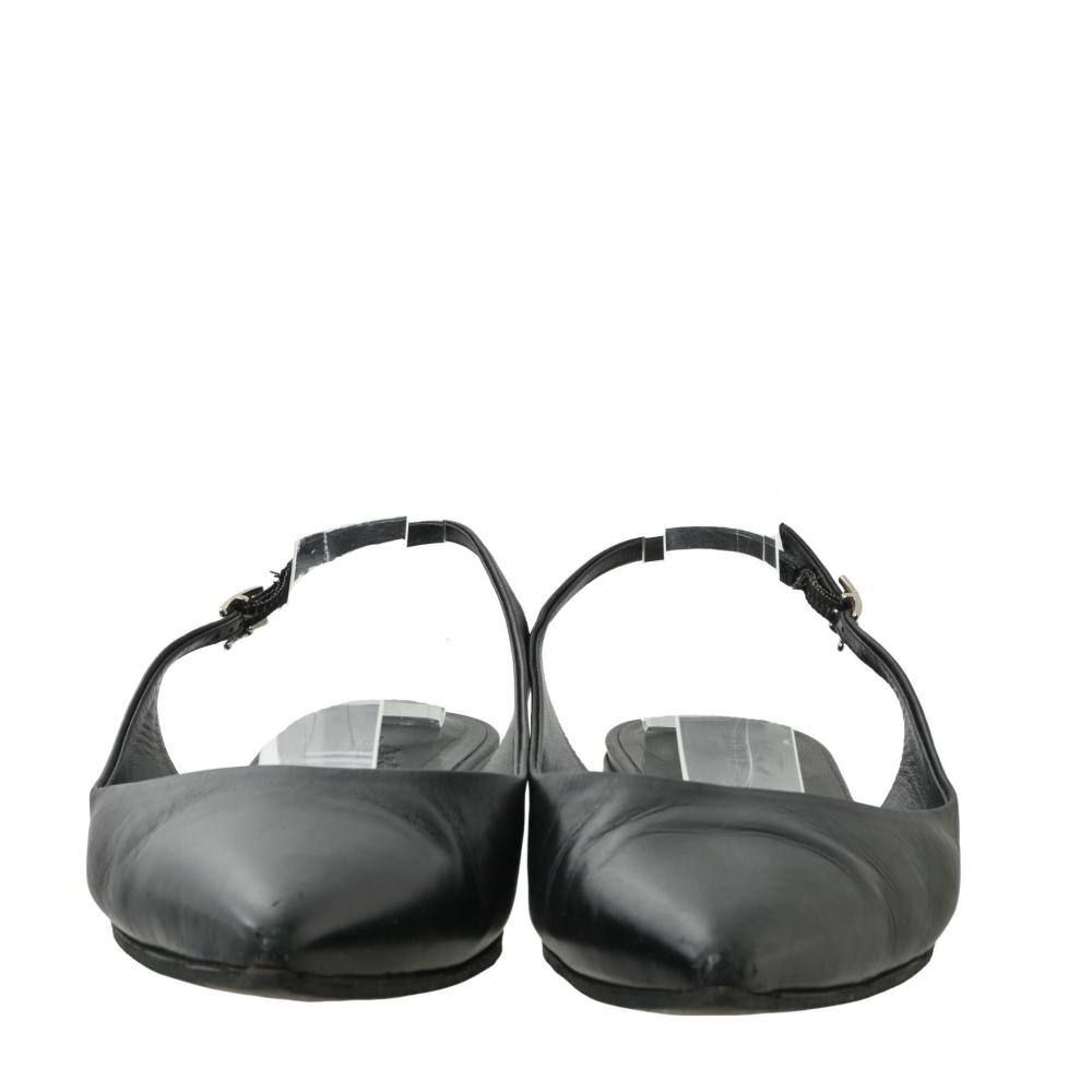 HERMES ポインテッドトゥ レザー パンプス