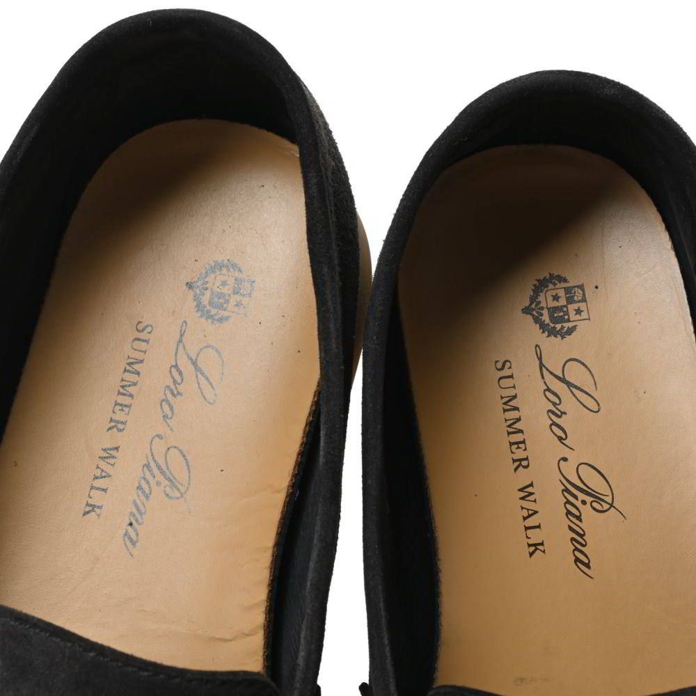  LORO PIANA サマースタイル チャーム付き スエード フラット シューズ フラットシューズ バレエシューズ パンプス