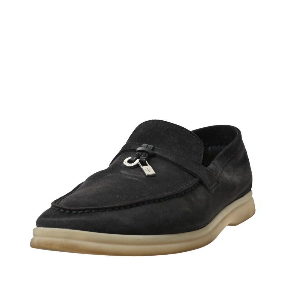 LORO PIANA サマースタイル チャーム付き スエード フラット シューズ