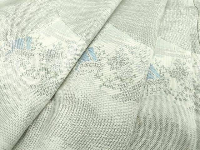 平和屋着物○都喜ヱ門 本場大島紬 白大島 9マルキ 総絣 雲取り几帳花文