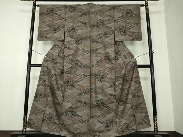 平和屋着物 都喜ヱ門 本場大島紬 9マルキ 純泥染 湖畔の詩 藤絹織物謹製 証紙付き 正絹 ps