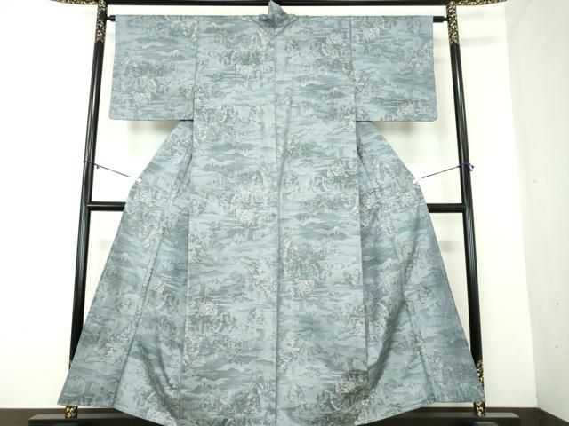 平和屋着物 都喜ヱ門 本場大島紬 7マルキ 総絣 人物風景文 正絹 ps