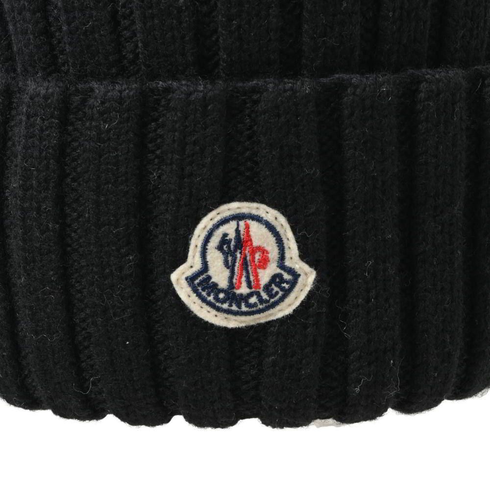  MONCLER BERRETTO ロゴワッペン ニットキャップ ビーニー ニット帽 ビーニー 帽子