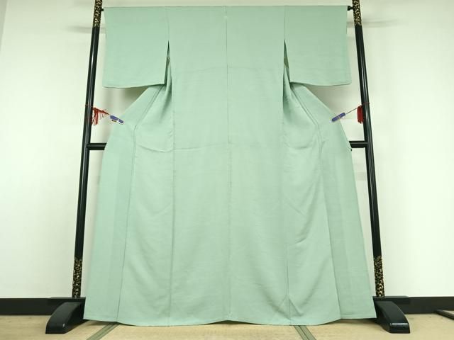 平和屋着物 上質な色無地 単衣 芝地紋 瓶覗色 正絹 jh