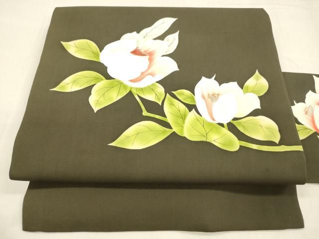 平和屋着物 塩瀬 九寸名古屋帯 手描き 正絹 cm