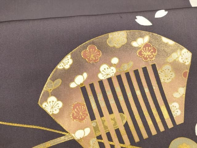  平和屋着物 塩瀬 九寸名古屋帯 駒刺繍 櫛 簪 舞花文 金銀彩 正絹 cm 名古屋帯 帯