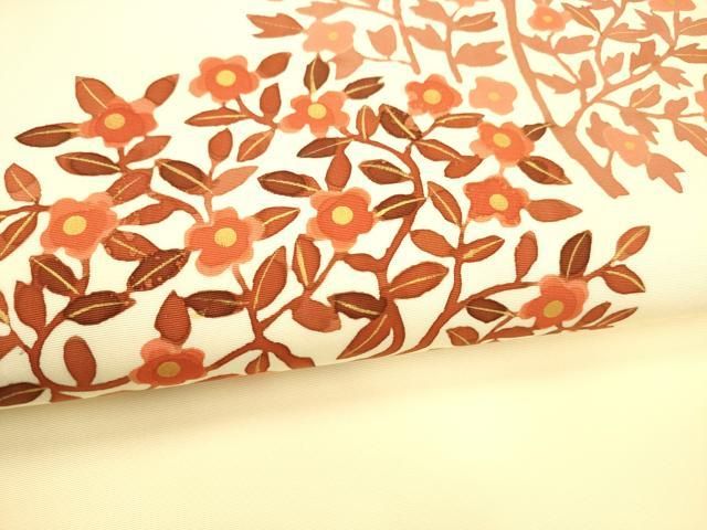  平和屋着物 塩瀬 九寸名古屋帯 ろうけつ染め 枝花文 金彩 正絹 cm 名古屋帯 帯