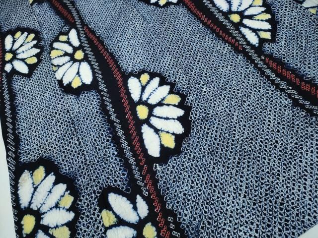  平和屋着物∴夏物 浴衣 有松鳴海絞り よろけ縞花文 綿 ng 浴衣単品 浴衣