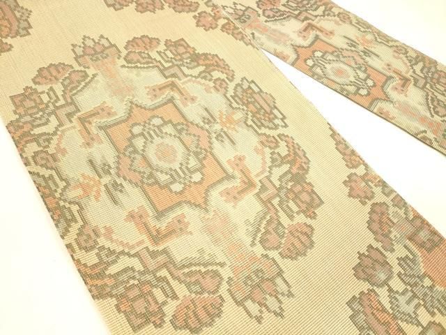 平和屋着物 織物一筋名門 織悦 八寸名古屋帯 正倉院花文 金糸 正絹 cm