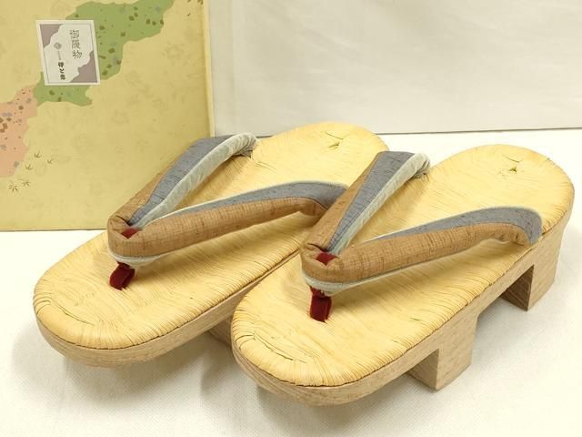 平和屋着物 和装小物 下駄 伊と忠 畳表 鼻緒 紬地 ay