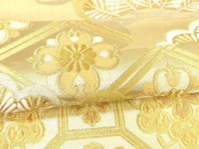  平和屋着物 西陣 川島織物 六通柄 本袋帯 花松文 金銀糸 正絹 cm 袋帯 帯