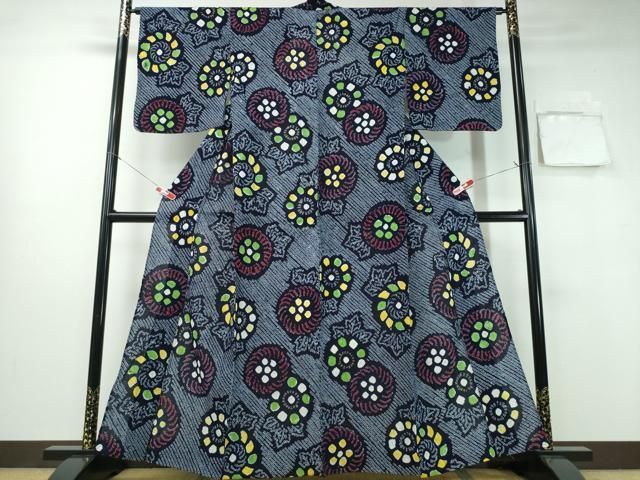 平和屋着物∴夏物 浴衣 有松鳴海絞り 舞菊尽くし 綿 ng