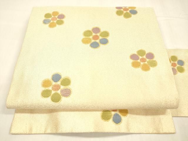 平和屋着物 九寸名古屋帯 舞花文 金糸 ゑり善扱い 正絹 cm