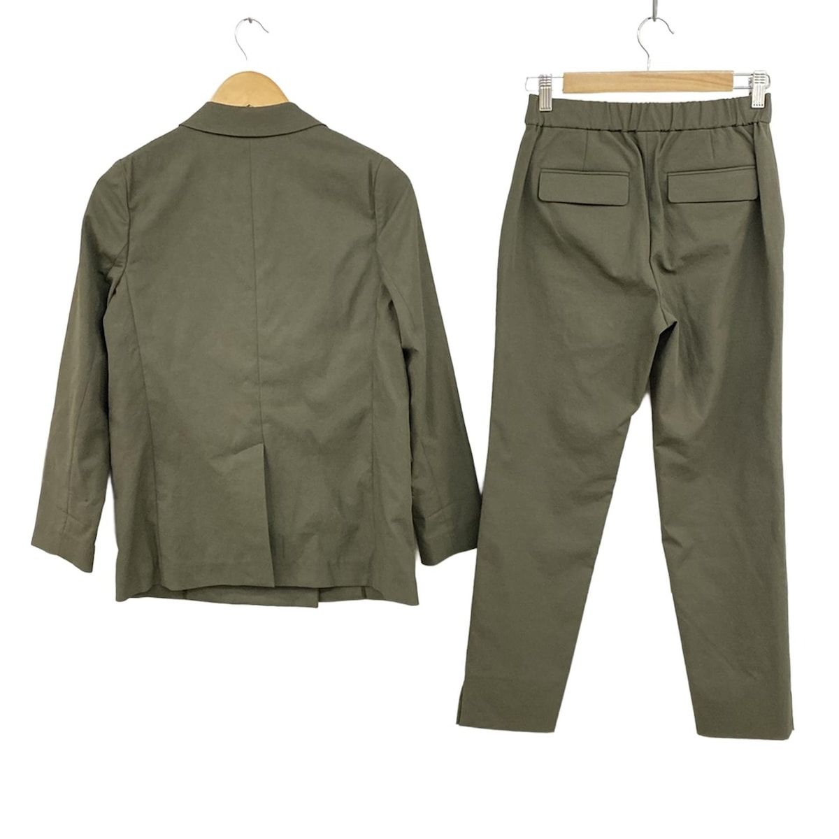 theory luxe セオリーリュクス レディースパンツスーツ レディース - カーキ ウエストゴム ダブル