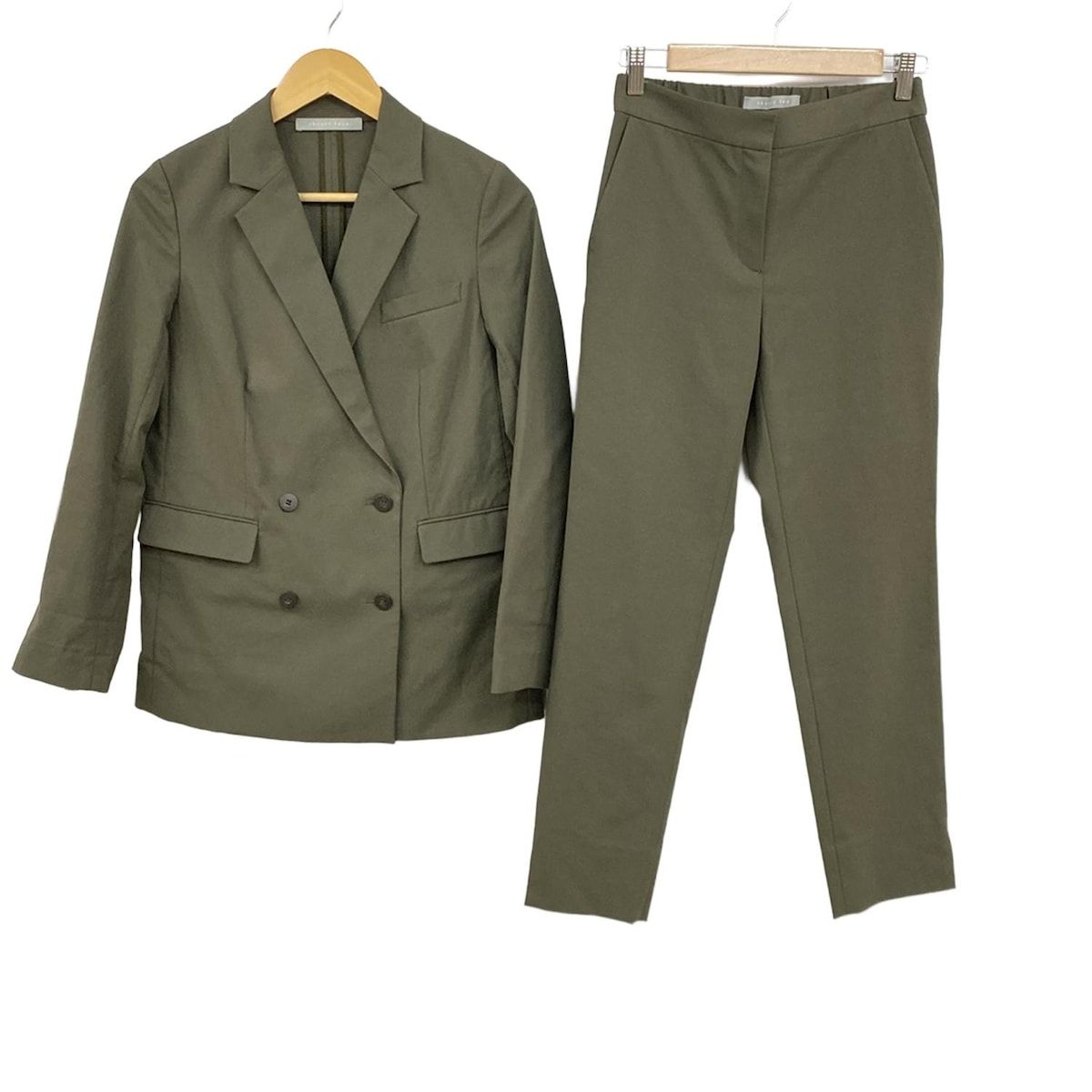 theory luxe セオリーリュクス レディースパンツスーツ レディース - カーキ ウエストゴム ダブル