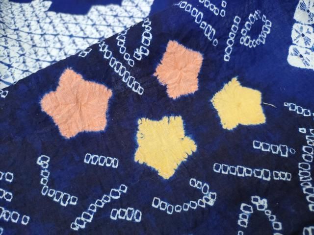  平和屋着物∴夏物 浴衣 有松鳴海絞り 流水花束文 綿 ng 浴衣単品 浴衣