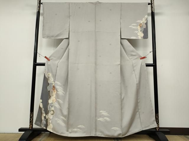 平和屋着物●訪問着　駒刺繍　立波舞花文　金彩　正絹　逸品　未使用　CABA8328ut 平和屋着物○訪問着 駒刺繍 立波舞花文 金彩 正絹 逸品 未使用