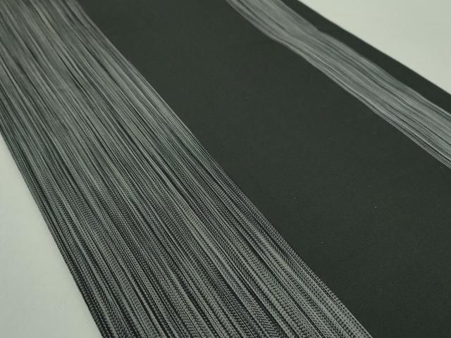 平和屋着物●西陣　両面　全通柄袋帯　紹巴織　梟　間道　黒地　正絹　逸品　DABA1281ps 平和屋着物○西陣 両面 全通柄袋帯 紹巴織 梟 間道 黒地 正絹 逸品