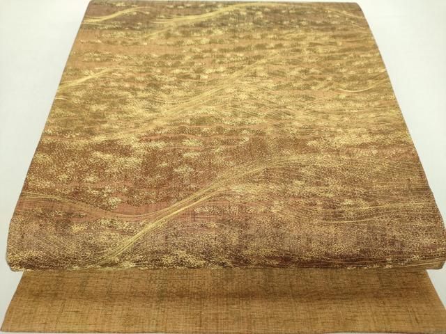 平和屋着物 名門 しょうざん 生紬 紙屋川伝承 絹漉貴 太鼓柄袋帯 霞文 金糸 正絹 ps