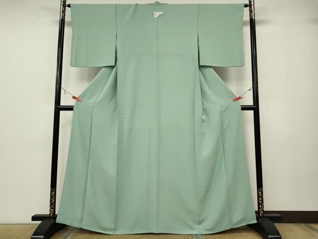 平和屋着物 上質な色無地 錆青磁色 正絹 ut