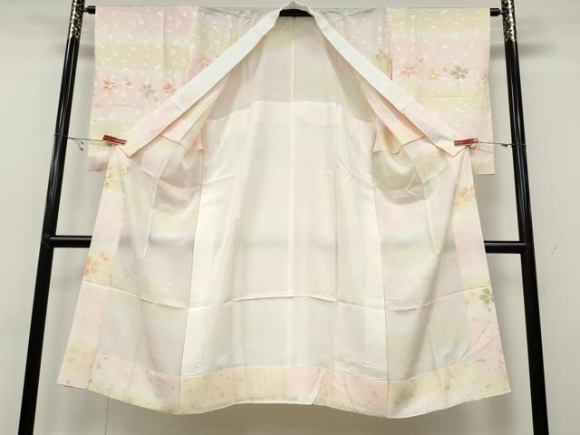 平和屋着物●長襦袢　無双仕立て　舞桜文　さんび謹製　洗える着物　CABF3226ut 平和屋着物○長襦袢 無双仕立て 横段舞桜文 暈し染め 正絹 逸品