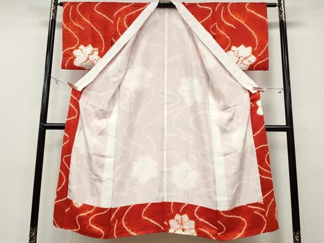 平和屋着物○長襦袢 袷 絞り 流水舞花文 正絹 逸品 CABA8351ut - メルカリ