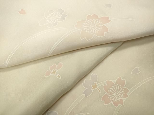 平和屋着物 長襦袢 無双仕立て 芝草舞桜 暈し染め 正絹 ut