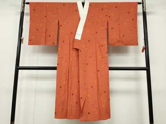 平和屋着物 長襦袢 無双仕立て こぼれ松葉舞花文 金彩 正絹 ut