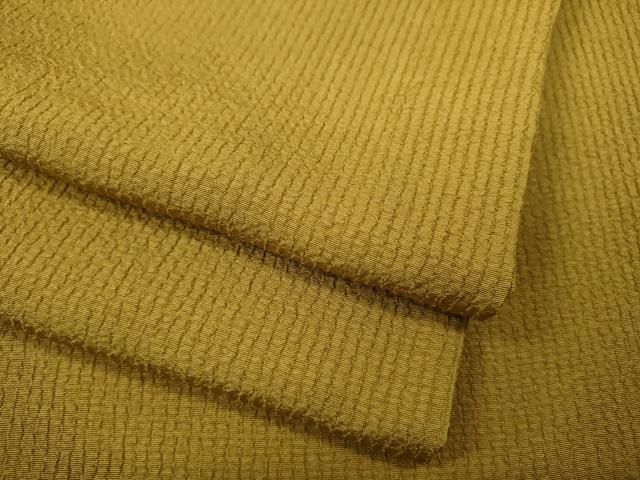 平和屋着物 上質な色無地 紋意匠 芥子色 正絹 ut