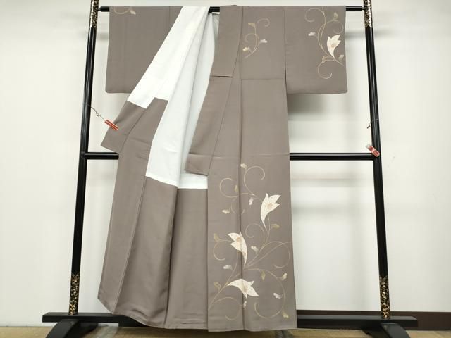 平和屋着物●ジャパンオートクチュール　渡辺雪三郎　訪問着　花唐草文　金彩　正絹　逸品　CABA8365ut 平和屋着物○ジャパンオートクチュール 渡辺雪三郎 訪問着 花唐草文