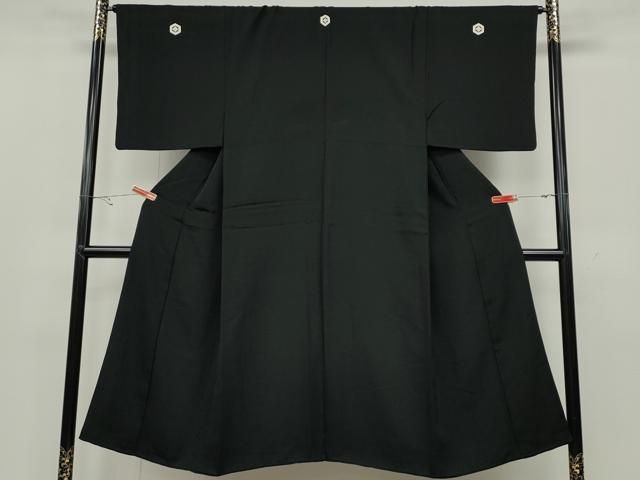 平和屋着物 男性 黒紋付 正絹 ut