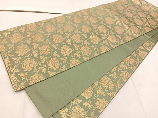  平和屋着物 六通柄 京袋帯 花唐草文 かつら錦 金糸 正絹 mz 袋帯 帯