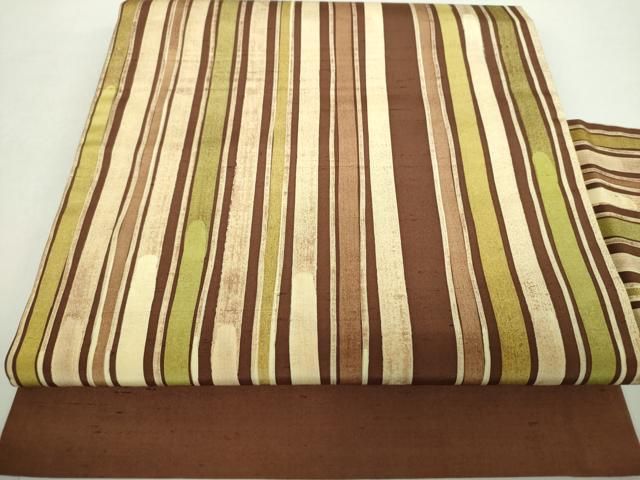 平和屋着物 九寸名古屋帯 紬地 ろうけつ染め 間道 正絹 ps