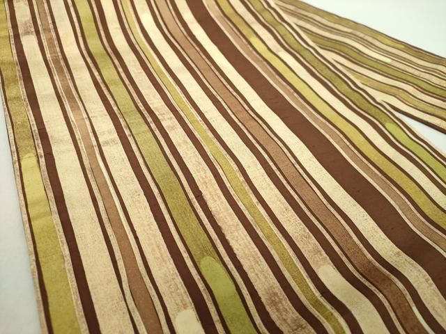 平和屋着物 九寸名古屋帯 紬地 ろうけつ染め 間道 正絹 ps