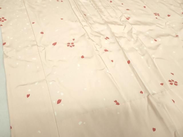 平和屋着物○上質な長襦袢 無双仕立て 半衿刺繍 舞桜 正絹 逸品