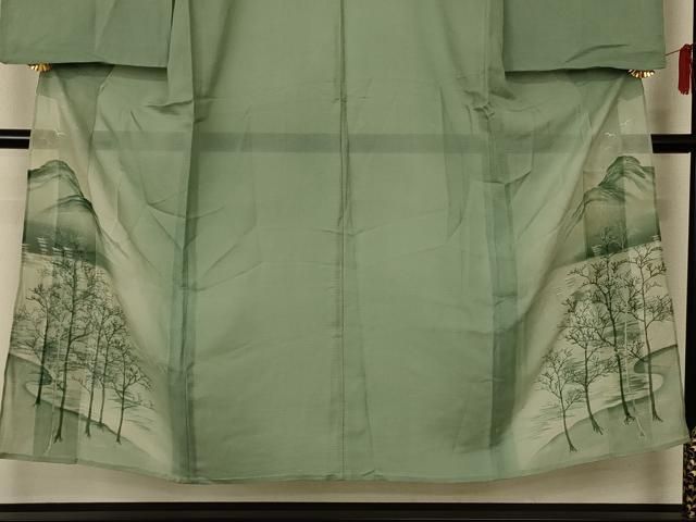 平和屋着物＊夏物 色留袖 絽 風景文 銀糸 正絹 逸品 AABE2636jd