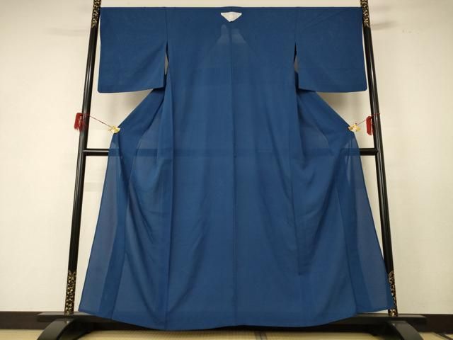 平和屋着物 夏物 色無地 絽 青藍色 正絹 jd