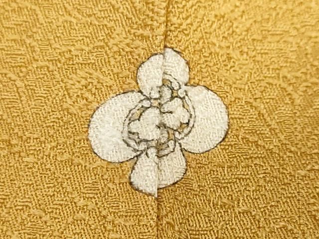  平和屋着物 上質な色無地 花尽くし地紋 山吹茶色 正絹 ud 色無地 着物