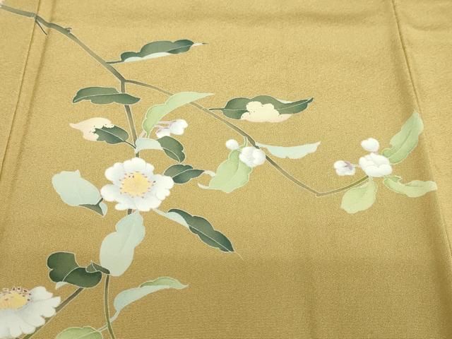 平和屋着物●京加賀糸目友禅作家　山崎巌　訪問着　草花文　反端付き　正絹　逸品　未使用　DAAZ7650ud 平和屋着物○京加賀糸目友禅作家 山崎巌 訪問着 草花文 反端付き 正絹